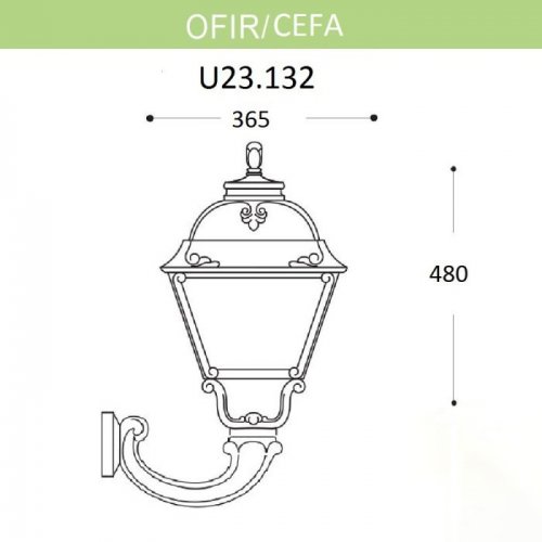 Настенный фонарь уличный Fumagalli Cefa U23.132.000.BXF1R