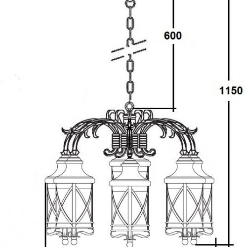 Уличный светильник подвесной Oasis Light LUCERNA 84870/6/16 Gb