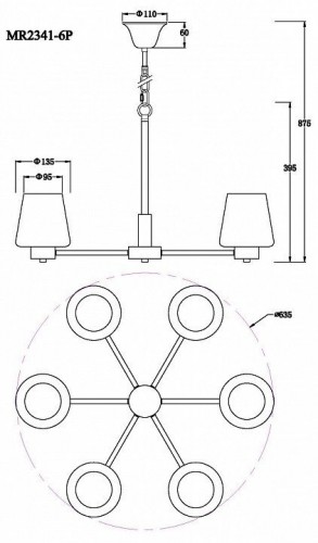 Подвесная люстра MyFar Mark MR2341-6P