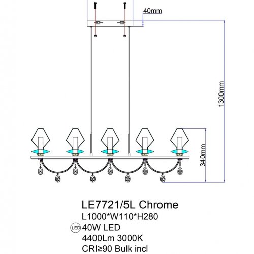 Подвесная люстра Therese LE7721/5L Chrome