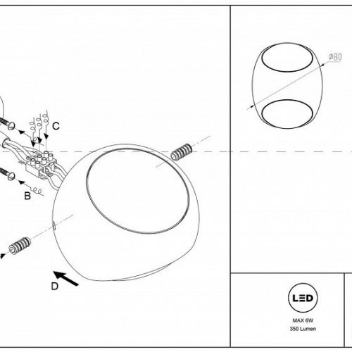 Уличный настенный светодиодный светильник Maytoni Stream O032WL-L6B3K