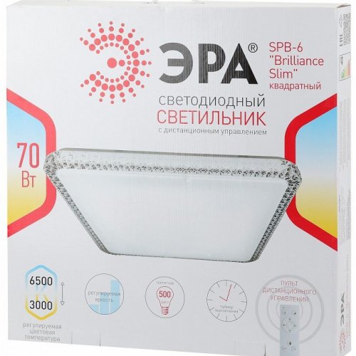 Потолочный светодиодный светильник ЭРА SPB-6-70-RC Brilliance Slim квадратный
