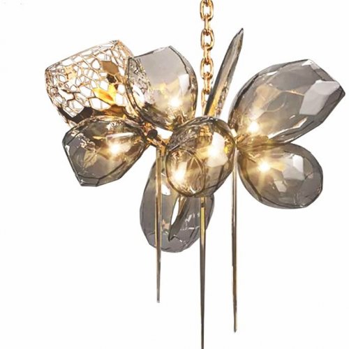 Подвесная люстра DeLight Collection Britannica 8898P/AS gold/smoky