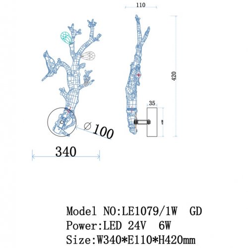 Бра Estelle LE1079/1W GD