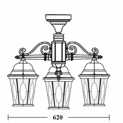 Потолочный светильник уличный Oasis Light ASTORIA 2M 91470MA/3 Bl овал