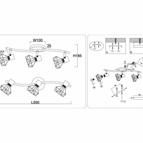 Настенно-потолочный спот Ambrella light TRADITIONAL TR8657 Настенно-потолочный спот Ambrella light TRADITIONAL TR8657