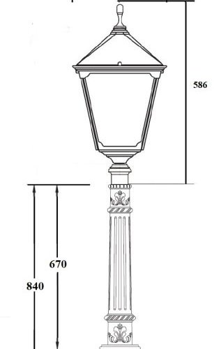 Наземный фонарь Oasis Light QUADRO XL 79907XL E10 Bl