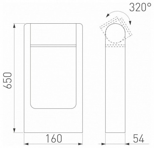 Уличный светодиодный светильник Arlight LGD-Path-Frame-Rotary-H650G-6W Warm3000 029436(1)