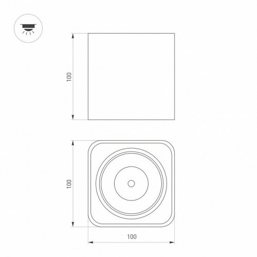 Потолочный светодиодный светильник Arlight SP-Cubus-S100x100-8W Day4000 036053