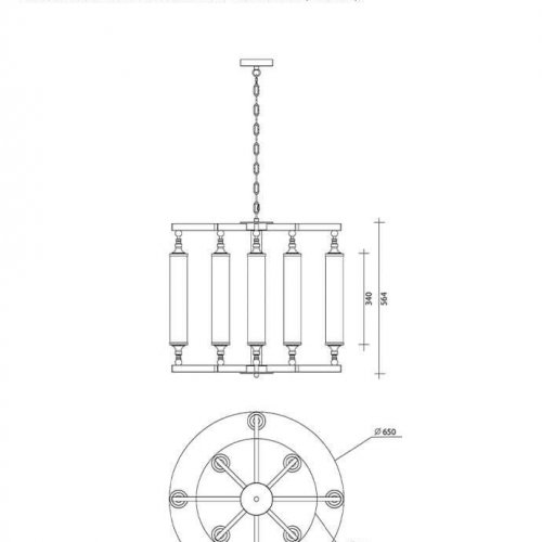 Подвесная люстра Crystal Lux Tomas SP8 D650 Chrome