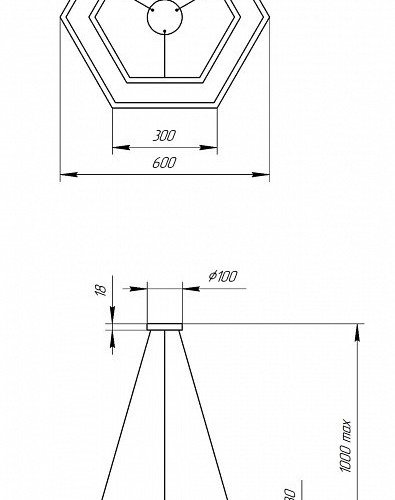 Подвесной светодиодный светильник Geometria ЭРА Hexagon SPO-123-W-40K-045 45Вт 4000К белый Б0050554