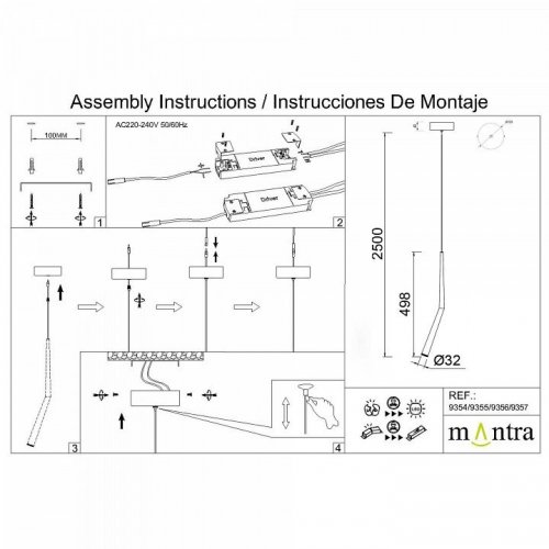 Подвесной светильник Mantra Boomerang 9354+9235 (1L)