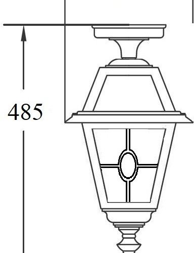 Потолочный светильник уличный Oasis Light FARO lead GLASS 91105A lgY Bl
