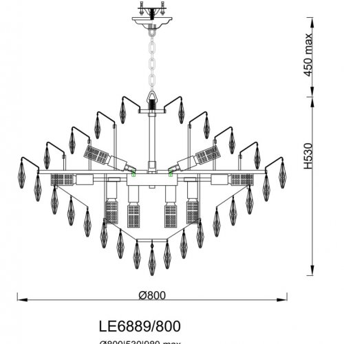 Подвесная люстра Adriana LE6889/800 GD