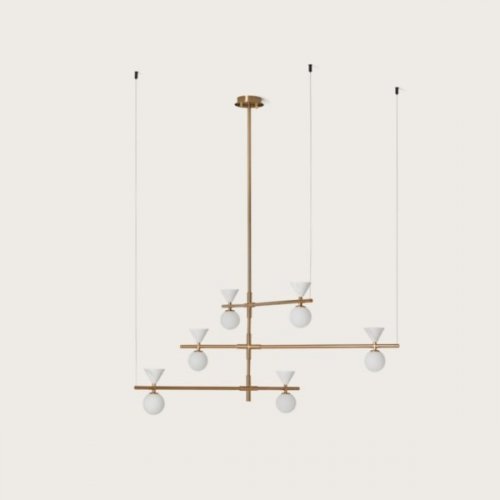 Потолочная люстра Aromas del Campo Oneta C1299/6 Aged gold/Matt white