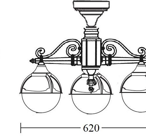 Потолочный светильник уличный GENOVA 88170A/3 Bl