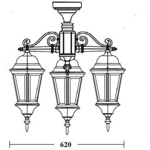 Потолочный светильник уличный Oasis Light ASTORIA 2 91470LA/3 cover Gw Потолочный светильник уличный Oasis Light ASTORIA 2 91470LA/3 cover Gw