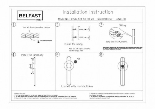 Настенный светильник Belfast Ravenhill 2276 33W 80 BR MB