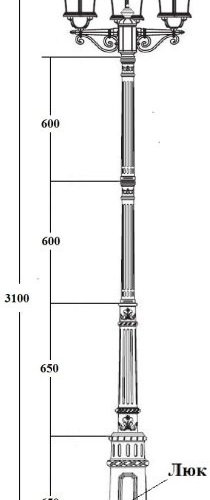 Наземный фонарь Oasis Light ROMA L 95210LB E7 Gb Наземный фонарь Oasis Light ROMA L 95210LB E7 Gb