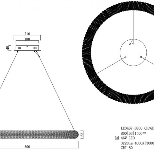 Подвесная люстра Juliana LE3437-D800 CH