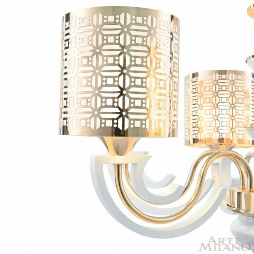 Подвесная люстра Arte Milano Florentia-8857 308857/8 Wh/Gd Подвесная люстра Arte Milano Florentia-8857 308857/8 Wh/Gd