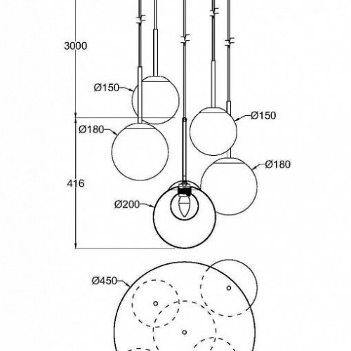Подвесной светильник Basic form MOD521PL-05G