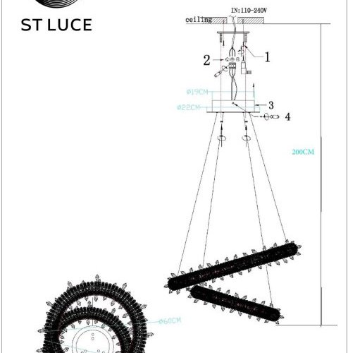 Подвесной светодиодный светильник ST Luce Lucchero SL6105.203.02