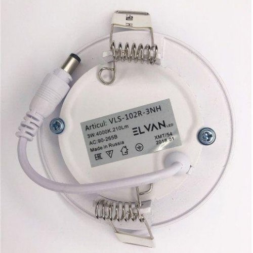 Встраиваемый светодиодный светильник Elvan VLS-102R-3W-NH-Wh