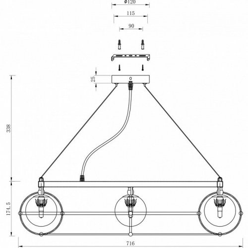 Подвесная люстра Maytoni Carcass MOD312PL-10GCH Подвесная люстра Maytoni Carcass MOD312PL-10GCH