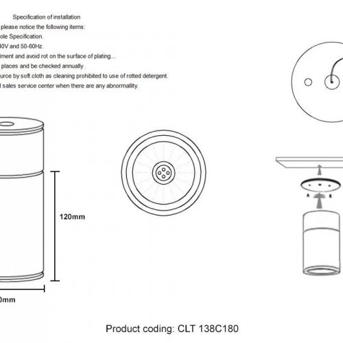 Уличный светильник Crystal Lux CLT 138C180 BL