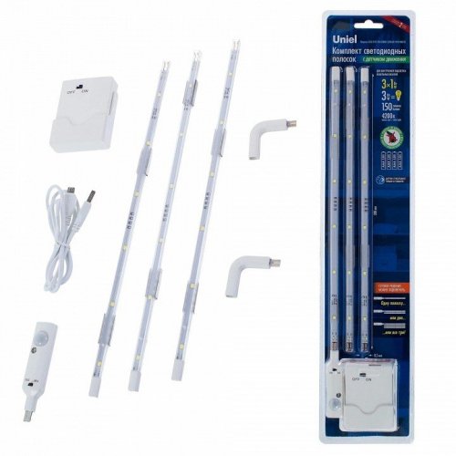 Мебельный светодиодный светильник (UL-00002889) Uniel ULM-F42-3W/4200K Sensor IP20 White Мебельный светодиодный светильник (UL-00002889) Uniel ULM-F42-3W/4200K Sensor IP20 White