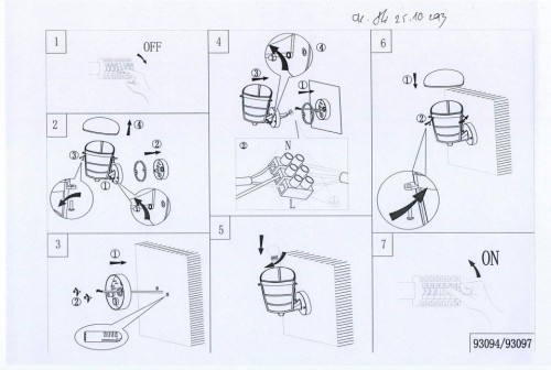Уличный настенный светильник Eglo Aloria 93097
