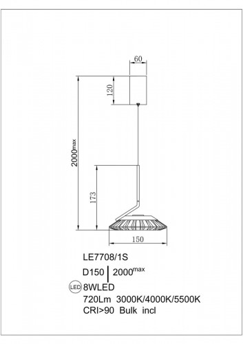 Подвесной светильник Dalia LE7708/1S Gold Подвесной светильник Dalia LE7708/1S Gold