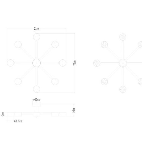 Потолочная люстра Tenda A1624PL-8BK