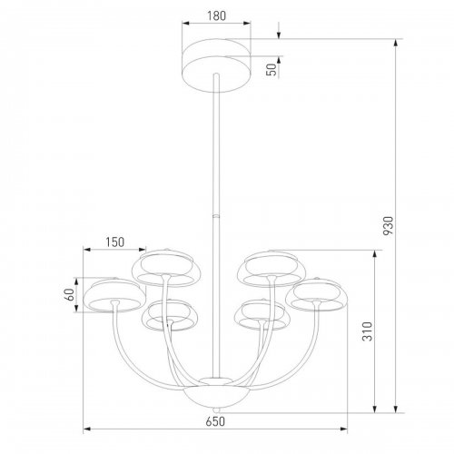 Подвесная светодиодная люстра Eurosvet Fungo 50388 LED черный Подвесная светодиодная люстра Eurosvet Fungo 50388 LED черный