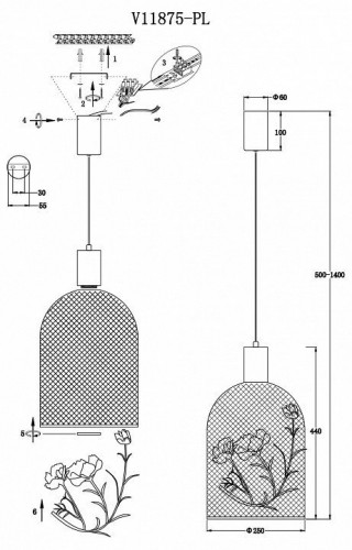 Подвесной светильник Moderli Ophelia V11875-PL