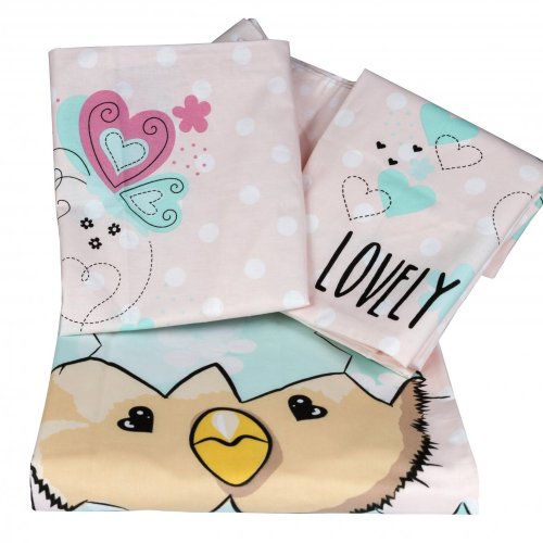 Постельное белье для детей «LOVELY» с одеялом, персиковое, поплин