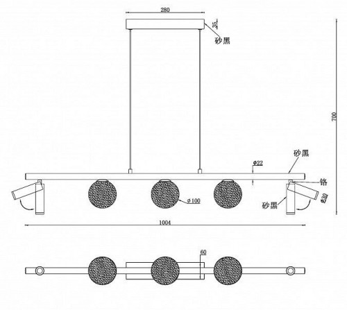 Подвесной светильник iLedex Telescope C4774-100 SBK Подвесной светильник iLedex Telescope C4774-100 SBK