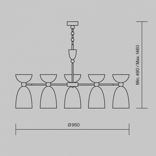 Подвесная люстра Maytoni Cloches MOD113PL-07W Подвесная люстра Maytoni Cloches MOD113PL-07W
