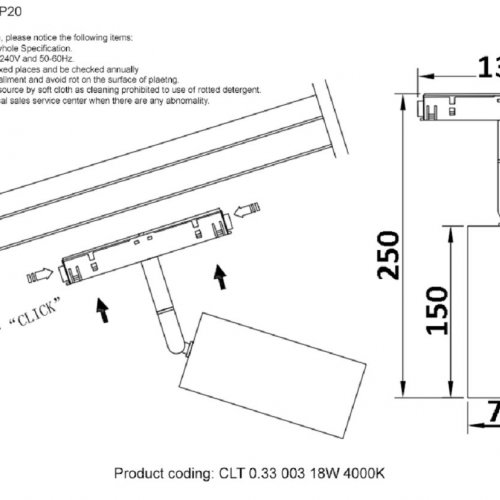 Трековый светодиодный светильник Crystal Lux CLT 0.33 003 18W WH 4000K Трековый светодиодный светильник Crystal Lux CLT 0.33 003 18W WH 4000K