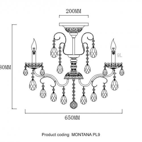 Потолочная люстра Crystal Lux Montana PL9