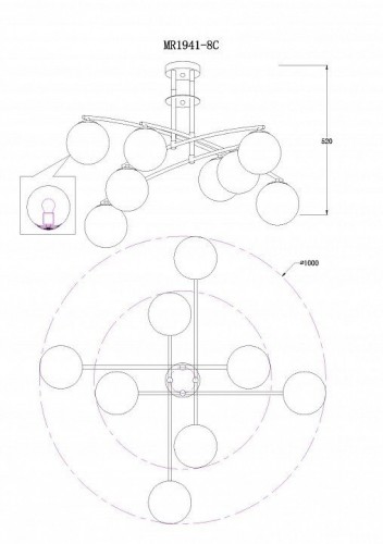 Потолочная люстра MyFar Aerton MR1941-8C
