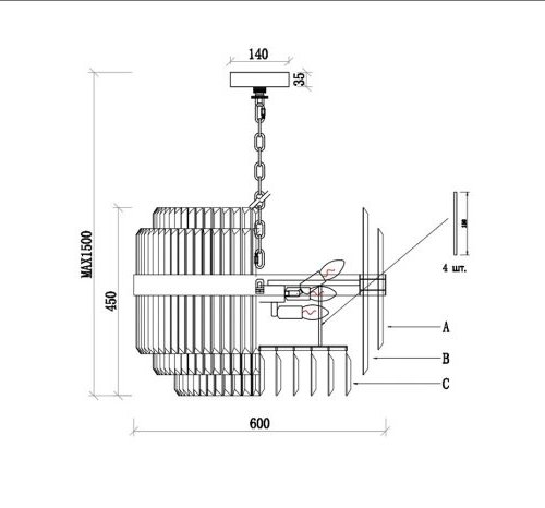 Подвесная люстра Glory 62GDW-27416