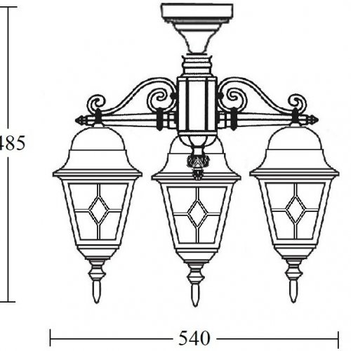 Потолочный светильник уличный Oasis Light QUADRO M lead GLASS 79970MAlgW/3 Bl Потолочный светильник уличный Oasis Light QUADRO M lead GLASS 79970MAlgW/3 Bl