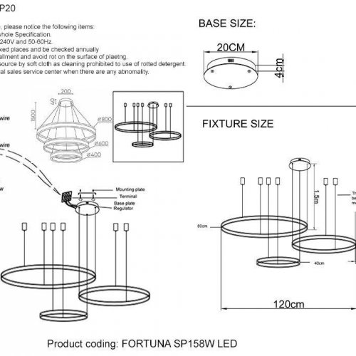 Подвесной светодиодный светильник Crystal Lux Fortuna SP158W Led Gold
