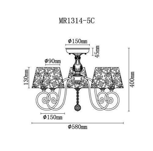 Потолочная люстра MyFar Luna MR1314-5C