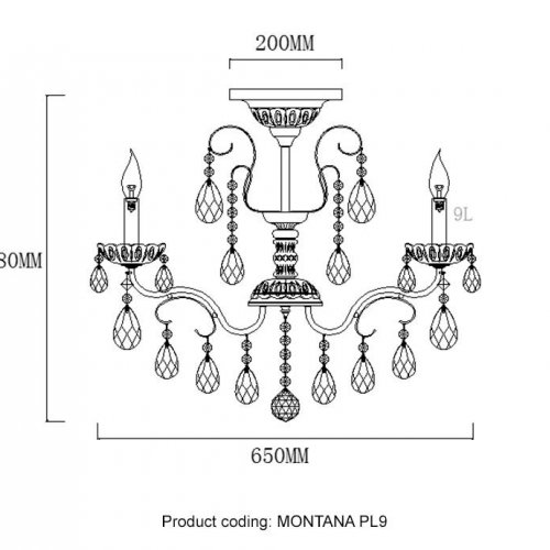 Потолочная люстра Crystal Lux Montana PL9