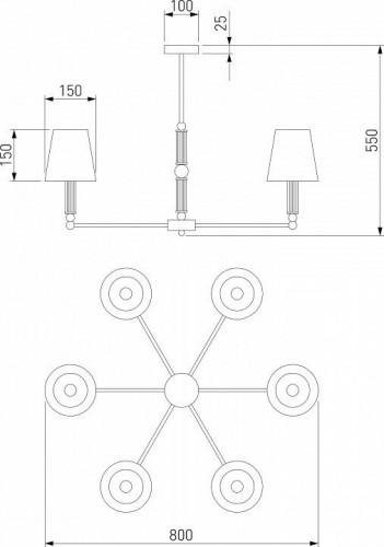 Потолочная люстра Eurosvet Conso 60145/6 хром