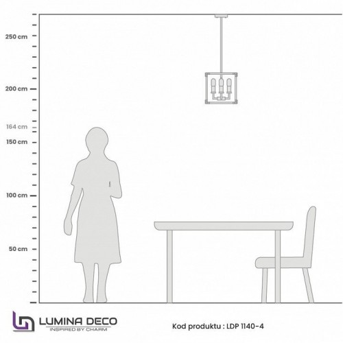 Подвесная люстра Lumina Deco Waldorf LDP 1140-4 BK+MD Подвесная люстра Lumina Deco Waldorf LDP 1140-4 BK+MD