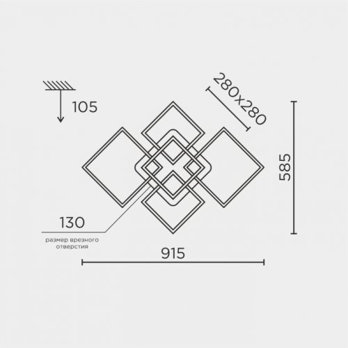 Потолочная люстра L11040-5 BK Потолочная люстра L11040-5 BK